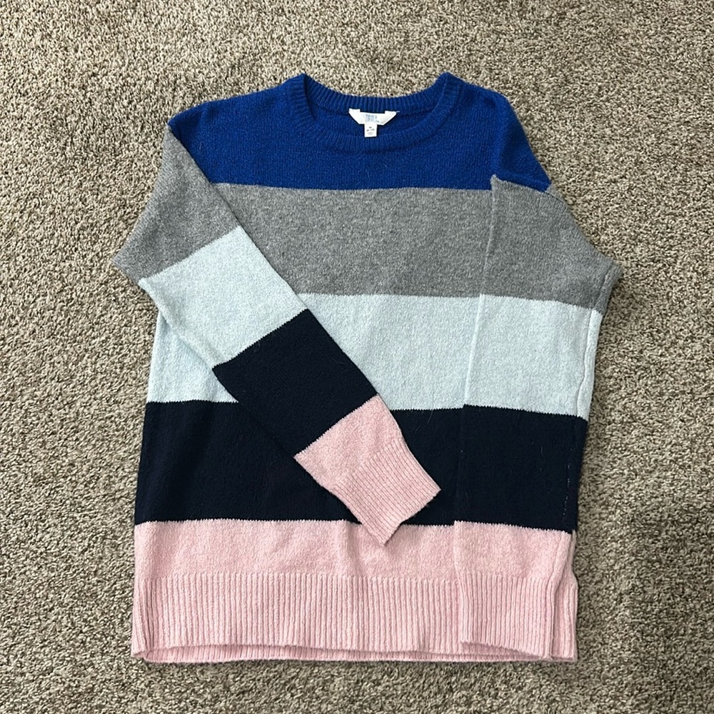 Time and Tru Color-block Sweater